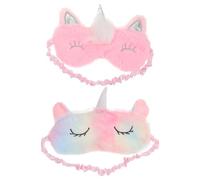 minkissy 2 Piezas En El De Unicornio Máscara De La Cubierta De Los Ojos Chicas Dormir Noche Antifaz Para Dibujos Animados Edad De Adolescencia Durmiendo La Siesta Suave Felpa