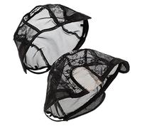 minkissy 2 Piezas Gorra de Peluca en Forma de U de Encaje Negro, Ligera y Reutilizable para Hacer Pelucas, Material de Encaje y Malla, Adecuado para Mujeres y Niñas