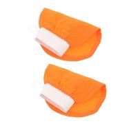 minkissy 2 Piezas Guantes de baño de arena cuerpo limpiador corporal manopla exfoliante corporal toallas de masaje ducha toalla de limpieza corporal toalla de baño Seda artificial Orange