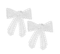 minkissy 2 Piezas Hebilla del zapato de la proa de encaje hebillas de cordones para zapatillas de deporte hebilla de zapato perla decorativa perlas de plastico Beige