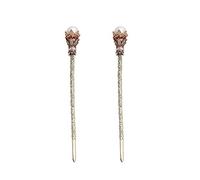 minkissy 2 Piezas Horquillas De Diamantes De Imitación Novia Decoraciones Collar Dama De Honor Accesorios Para El Cabello De Baile De Oro Accesorios Rave Mujeres Fiesta Nupcial Tiara Women