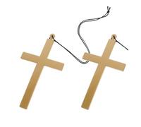 minkissy 2 Piezas joyería cruzada decoración pared decoración de pared accesorio de disfraz accesorio de traje la monja colgante cruces collar de cruz de sacerdote puntal Poliéster