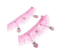 minkissy 2 Piezas Liga De Encaje Para Pierna Anillos De Lolita Bandas Elásticas Para Piernas Encaje Para Novia Banda Suministros Para Bodas