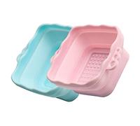 minkissy 2 Piezas Limpiador De Brocha De Maquillaje Esponja Limpiador Facial Cepillo De Limpieza Máscara Hundir Solución Escurreplatos Lavadora El Secado Hacer Gel De Sílice