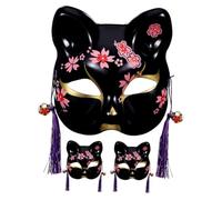minkissy 2 Piezas Máscara de Japonés de Media Cara para Cosplay Diseño de Adecuada para Reutilizable Accesorio Decorativo para Fotos