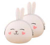 minkissy 2 Piezas Monedero de Silicona Bolsas de Monedas de Conejito Mini Bolsa de Dinero Monedero Linda Moneda de Conejito Monedero de Conejito Gel de sílice