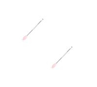 minkissy 2 Piezas orejeras de acero inoxidable ear cleaner limpiador de oídos hisopo de limpieza de oídos removedor de cera del oído cuchara de acero inoxidable cureta de cera de oído rosa