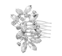 minkissy 2 Piezas Peinetas Laterales Brillantes para Mujer con Detalle de Rhinestones Accesorio Elegante para Boda y Ocasiones Especiales de Color Plateado