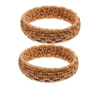 minkissy 2 Piezas Pulsera De Ratán Pulseras De Verano Pulseras Hechas a Mano Mimbre Hecho a Mano Pulsera De Playa Ratán Tejido Pulsera De Tejido Artesanía De Ratán De Madera Light Brown