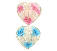 minkissy 2 Piezas rosa de jabón cesta de flores de jabón cesta de hierro jabón rosa práctico jabón de rosas cesta de rosas de jabón portátil flores decorativas de jabón planchar