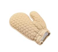minkissy 2 Piezas toalla para frotar la espalda esponjas exfoliantes de lufa depurador de baño exfoliating gloves quita durezas bath towels toalla que tira hacia frotar toalla Beige