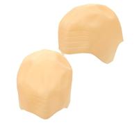 minkissy 2 Piezas Tocado de monje gorra calva cosplay gorra calva para mujer gorra de peluca calva cabeza para pelucas calva adulto gorra calva halloween gorro calvo gel de sílice Beige
