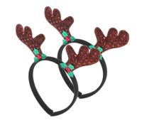 minkissy 2 Piezas tocado de mujer novedad reno venda cabello acción de gracias aro de pelo de asta diadema de cuernos de juego de rol favores de la fiesta de navidad paño