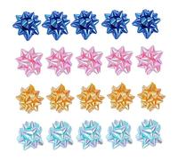 minkissy 2 Series Decoración De Flores De Estrellas Lazos Navideños para Envolver Lazos De Navidad Luces De Hadas con Cajas con Tapas Presente Listón Rojo Auto La Mascota 50 Piezas*2