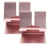 minkissy 2 Soportes Portátiles para Teléfono Móvil de Aleación de Aluminio Rosa Dorado, Base Estable para Escritorio, Soporte Ergonómico para Oficina, Hogar y Videollamadas