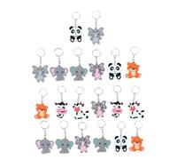 minkissy 20 Piezas Llavero De Animales Fiesta Llavero Animal Resistente Al Desgaste Llavero Animal Multifunción Precioso Bolso Colgante Suministro De Llaves Colgante De Bolsa Portátil Metal