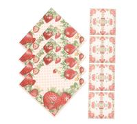 minkissy 20hojas Servilletas Estampado De Fresas Artículos De Fiesta Cena Decorativas Para Fiestas