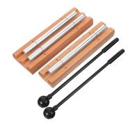 minkissy 2juegos Carillón De Con Instrumento De Percusión Musical Carillones De Viento De Tubo De Metal Bloques De Madera De Percusión Instrumento Musical Para Adultos