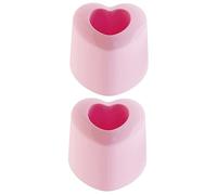 minkissy 2pares Soporte De Cepillos Forma De Corazón Organizador Multifuncional De Escritorio para Baño y Oficina Material Ecológico Rosa
