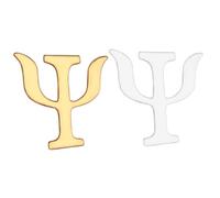 minkissy 2piezas Alfileres De Letras Para Mujeres Broches Elegantes Color Dorado y Plateado Accesorios De Psicología Para Ropa y Bolsos