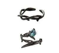 minkissy 2piezas Anillo De Pareja Thorn Anillos Abiertos Para Dedo Decoración Forma De Elegante Para Pareja De De Circonitas