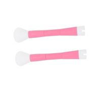 minkissy 2piezas Brocha De Maquillaje Para U-shaped Powder Brush y Highlighter Brush Herramientas De Maquillaje Portátiles Para Aplicación Precisa Ojos y Color Rosa