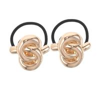 minkissy 2piezas Coleteros De Moda Para Mujeres Gomas Pelo De Metal Diseño Vintage Alta Elasticidad Decorativos