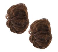minkissy 2piezas Diadema para Peluca Extensiones de Moño Postizos Moños Falsos para Recogidos Accesorios de Postizo para Mujer Cabello Ondulado Natural