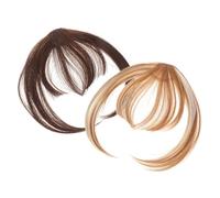 minkissy 2piezas Extensiones De Cabello Con Clip Para Mujer Flequillo Falso Postizo Extensiones De Flequillo Con Clip Para Eventos y Diario