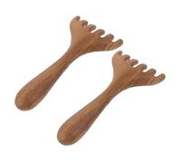 minkissy 2piezas Herramienta De Masaje De Asta De Ciervo Rastrillo Masajeador De Madera Para Cabelludo Peine Masajeador Manual Para Ojos