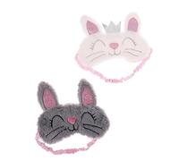 minkissy 2piezas Máscara Para Dormir De Peluche Diseño De Conejo Antifaz De Peluche Para Niñas Por Paquete Para Uso Nocturno Cama o Viajes