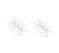 minkissy 2piezas Peine De Novia Perlas y Cristales Para Bodas Accesorios De Pelo Elegantes y Mano Para Novias y De Honor Decoración Para