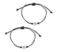minkissy 2piezas Pulsera de Cuerda Ajustable y Resistente Diseño Brújula Retro para Mujer y Hombre Soporte de Tarjeta Regalo para Amistad y Uso Diario