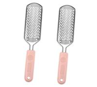 minkissy 2piezas Rascador De Pies De Acero Inoxidable Exfoliador Reutilizable Para Eliminar Durezas y Piel Muerta Herramienta De Pedicura Portátil