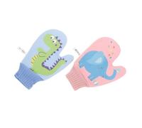 minkissy 2piezas Toalla De Baño Para Bebés Guantes De Baño Exfoliantes Reutilizables Dibujos Animados Limpieza Suave Ducha Adultos