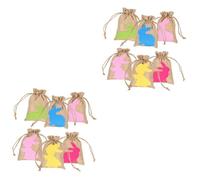 minkissy 2sets Conejito Mochila Con Cordón Yo Conejito Animal De Peluche De Conejito Decoración Pascua Decoración De Pascua Pequeñas Bolsas De Bolsas De Embalaje De Dulces 6pcs*2
