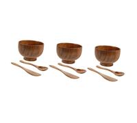 minkissy 3 Juegos cuenco de máscara de madera tazón para hacer máscaras haciendo cuenco Tazón de madera para preparar aplicadores de maquillaje Reutilizable
