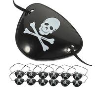 minkissy 3 Juegos Venda Tapas De De Pirata En El Cosplay De La Mascarada Antifaz De Pirata De Halloween En El Con Diseño De Calavera El Plastico Black 12 Uds * 3