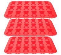 minkissy 3 Moldes de Silicona Forma de Hueso para Hornear y Congelar, Molde para Dulces, Helados y Gelatinas, Color Rojo, Set de 3 Piezas, Aptos para Horno y Freezer, Utensilios