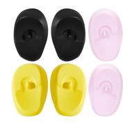 minkissy 3 Pares de Orejeras Protectoras para Teñir el Cabello Colores Negro Amarillo y Violeta Claro Diseño Ergonómico para Protección contra Tinte y Calor en Salones y Uso Doméstico