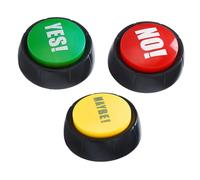 minkissy 3 Piezas Botones de Sonido para Fiesta y Bromas Juguetes Electrónicos Yes No Maybe sin Batería Compactos y Divertidos para Oficina y Descompresión