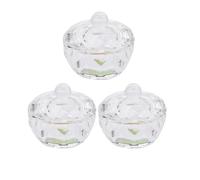 minkissy 3 Piezas copa de cristal para uñas tinte pie de cuenco para uñas kit de uñas de inmersión latigazo polvo bol taza de líquido de uñas vaso porta liquidos de manicura Vidrio