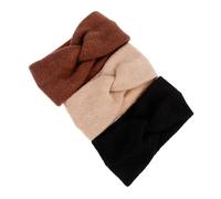 minkissy 3 Piezas Correa para el cabello antideslizante frío diadilla elástico más cálido Venda Diadema gruesa diademas cálidas para mujeres fabric headband diademas anchas mujer hilo