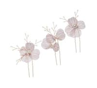 minkissy 3 Piezas De Diademas De Perlas Decoraciones Horquillas Para El Cabello Perlas Negras Anudadas Para Niñas Gemas Novia Perla Tocado Con Joyas Boda Elegante Novia