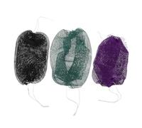 minkissy 3 Piezas de Red Exfoliante Africana para Ducha, Cepillo de Baño Espalda Elástico y, Toalla Exfoliante Corporal Multicolor (verde Oscuro, Negro, Violeta) para Sauna y Uso