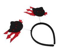 minkissy 3 Piezas Diadema Gato Negro Halloween Elástica para Mujer Accesorio Disfraz Fiesta Cosplay Diseño Original Fácil Limpieza Complemento para Mascarada Festiva