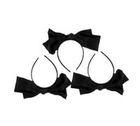 minkissy 3 Piezas Diademas Negras con Lazo Grande Accesorios Ligeros para Cabello Cómodas y Duraderas para Uso Diario y Fiestas
