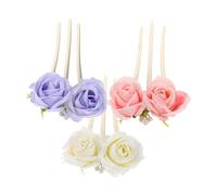 minkissy 3 Piezas Horquillas Peonía Chino Vintage Peines Laterales Trenzas Púas Para Recogidos Fiestas Boda Mujeres