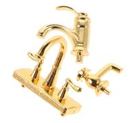 minkissy 3 Piezas Miniatura Grifo para Casa de Muñecas Accesorio Realista para Baño Decoración y Fotografía Creativa