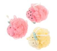 minkissy 3 Piezas Pelota De Baño Para Niños Depuradores De Limpieza De La Piel Bola De Espuma Bola De Baño De Lavado De Cuerpo Esponja De De Fresa Limpiando Suministros Bebé